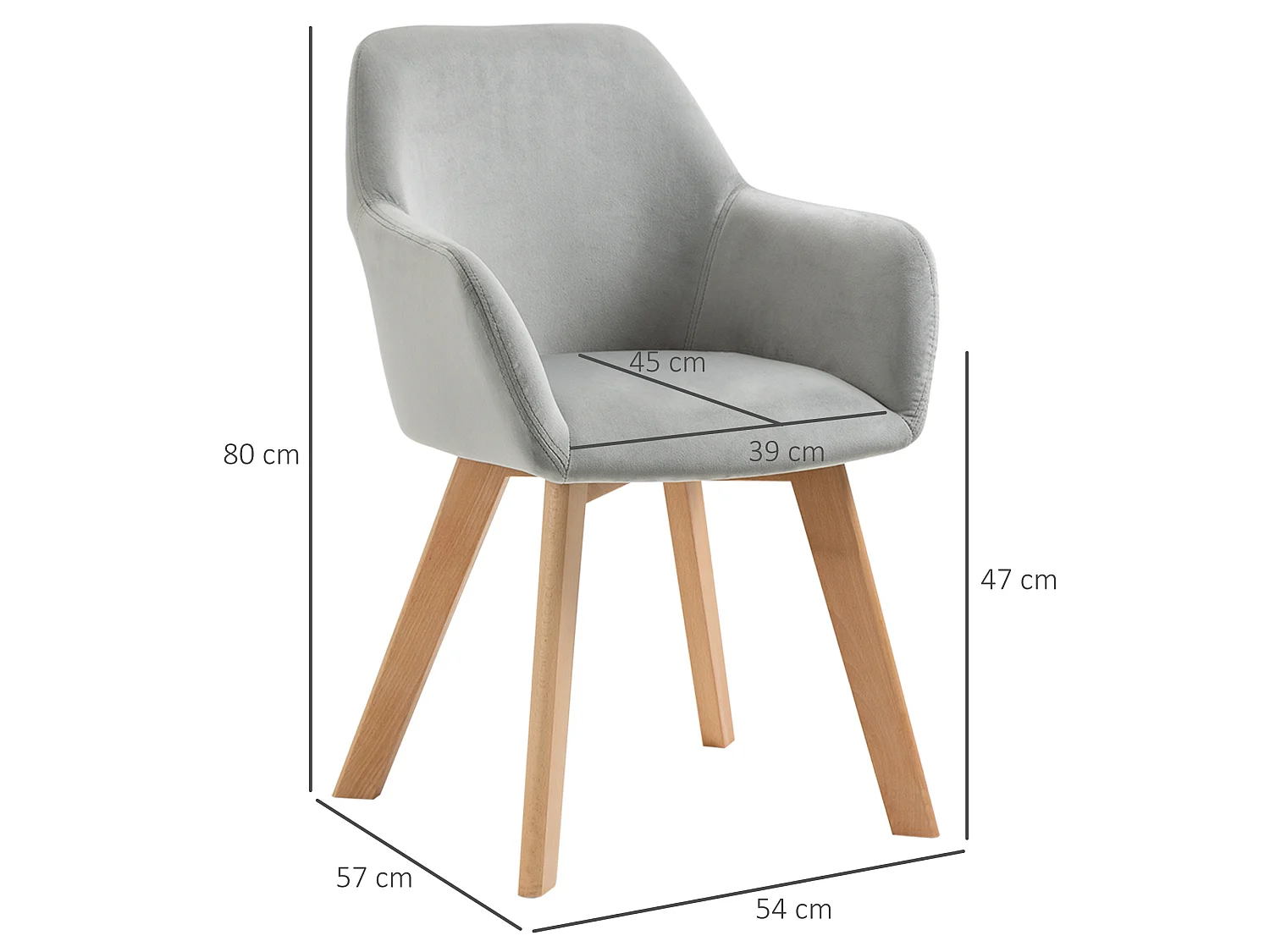 Lot de 2 chaises – Toucher velours – Design élégant