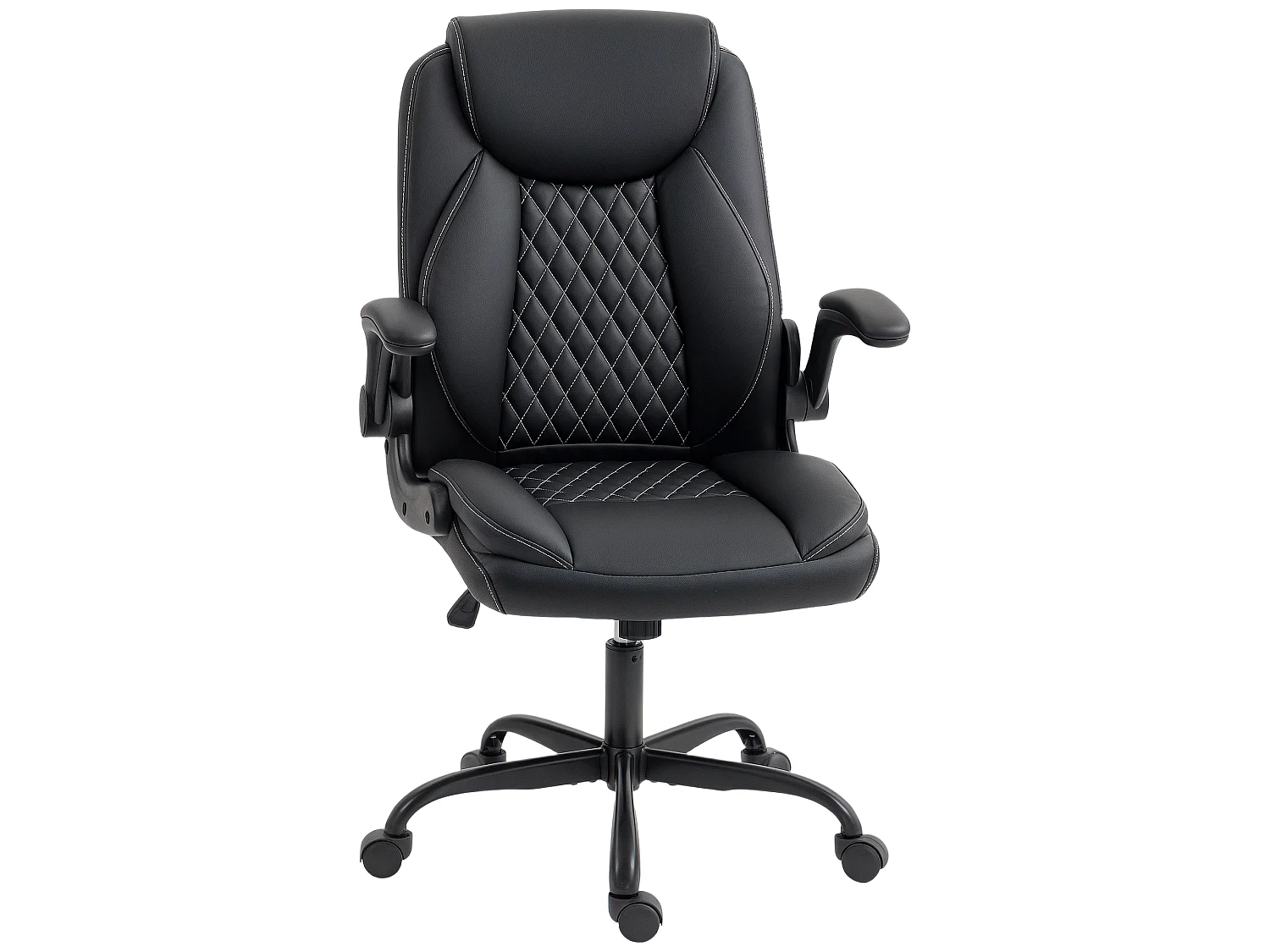 Fauteuil de bureau manager Chesterfield accoudoirs relevables noir