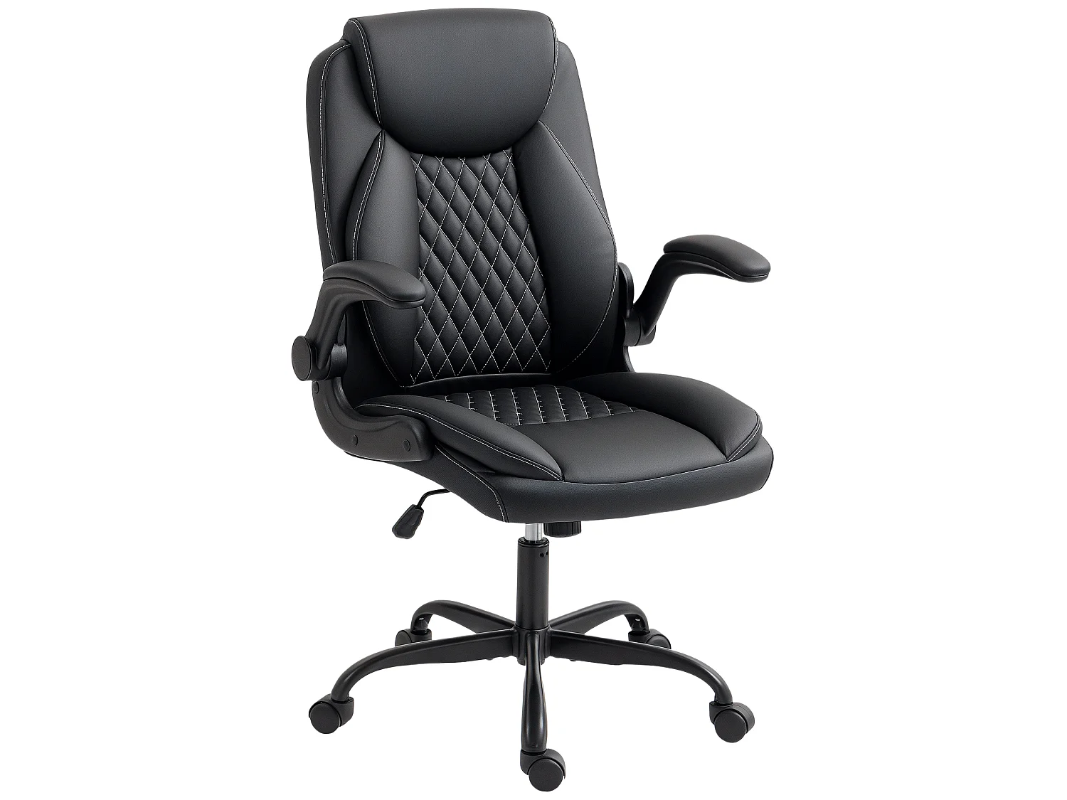 Fauteuil de bureau manager Chesterfield accoudoirs relevables noir