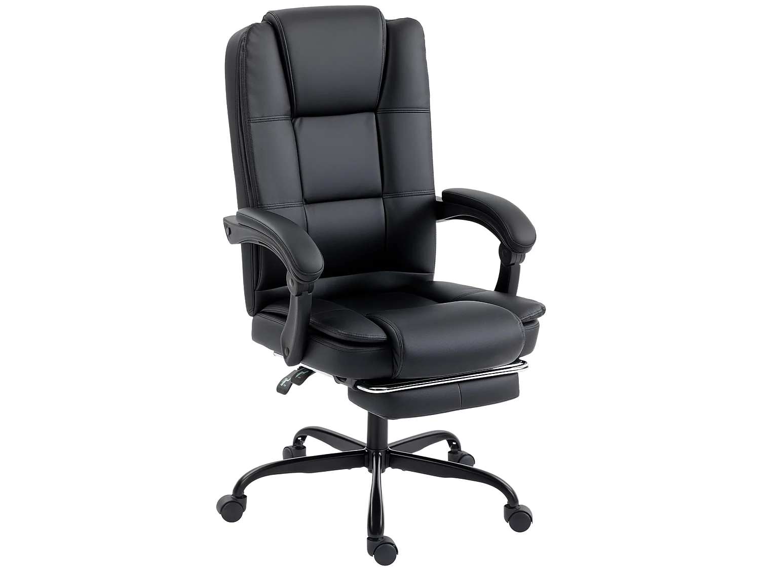 Fauteuil bureau manager inclinable repose-pieds rétractable noir