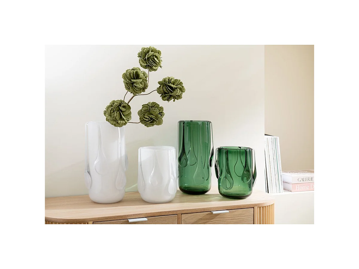Vase Design en Verre "Drippy" 22cm Vert