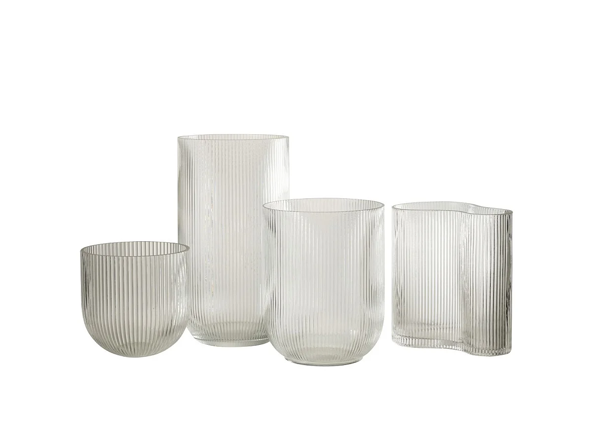 Vase Design en Verre "Ligné" 30cm Transparent