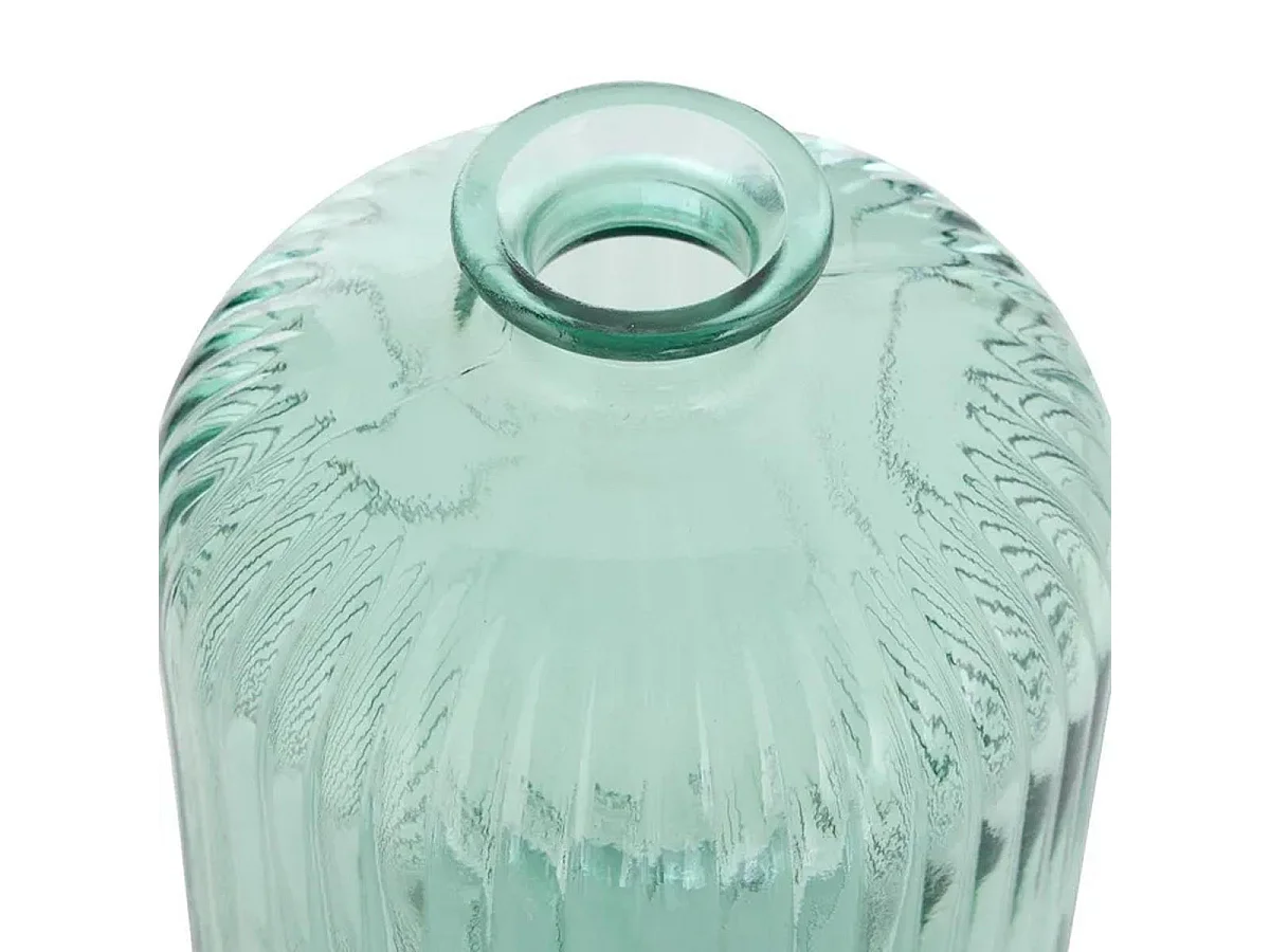 Vase Design en Verre Strié "Luz" 23cm Vert