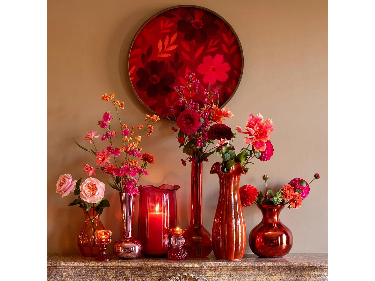 Vase Soliflore en Verre "Kyoto" 38cm Orange