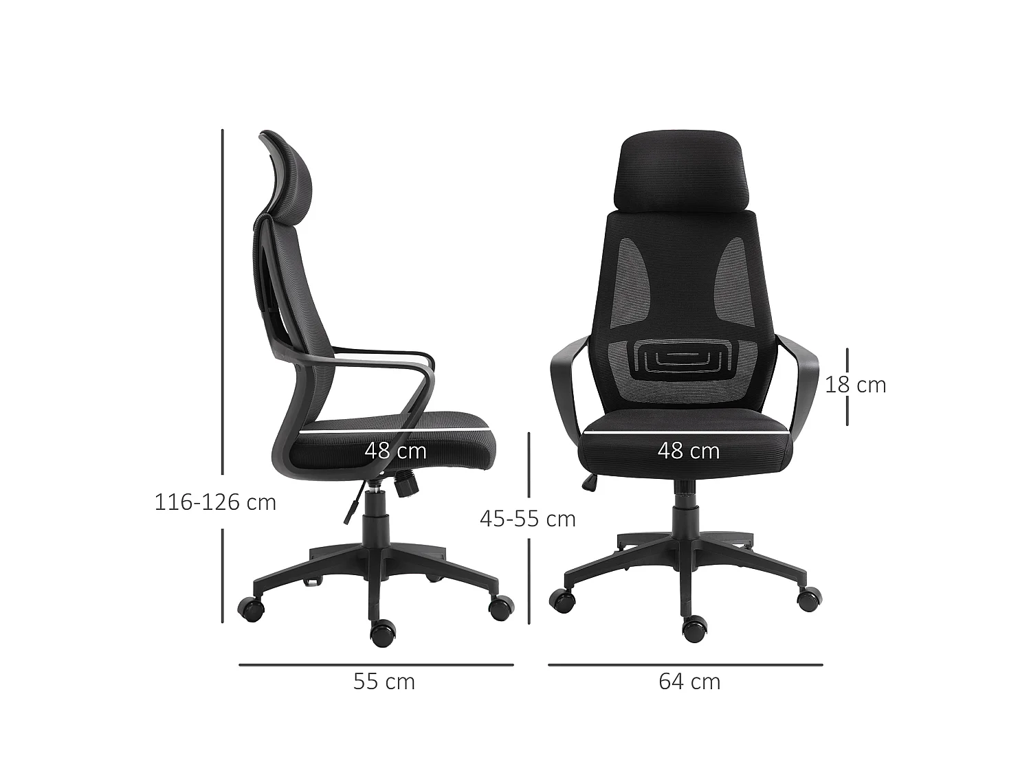 Chaise de bureau ergonomique soutien lombaire tétière réglable