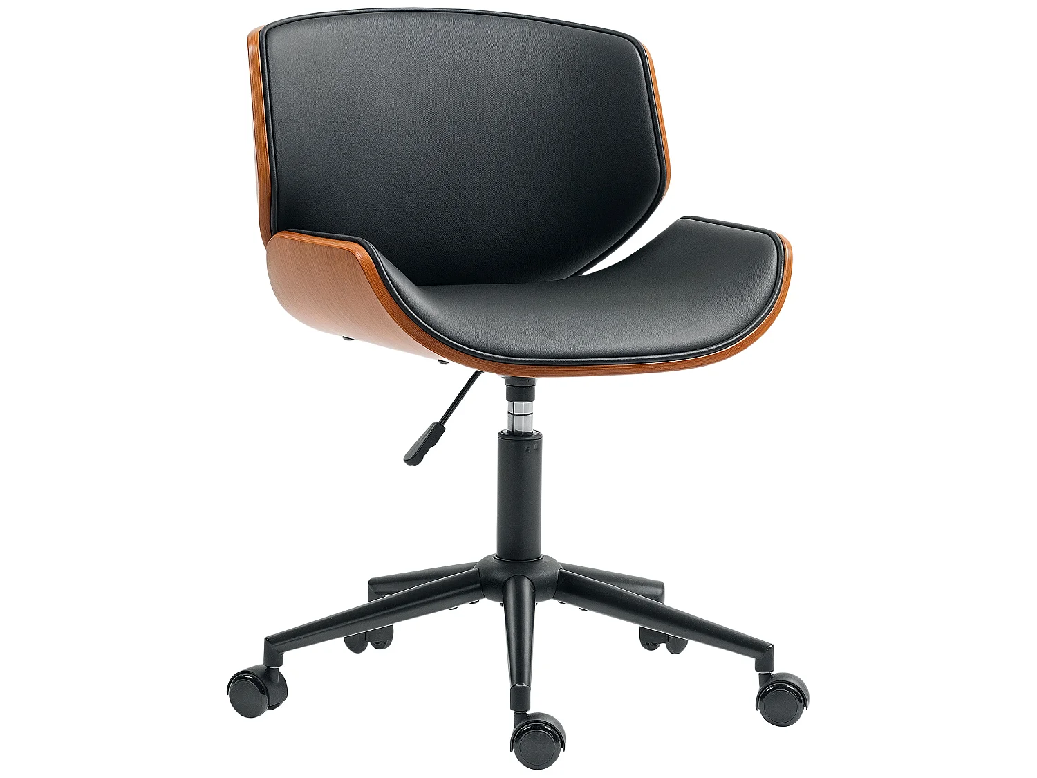 Chaise de bureau sans accoudoirs hauteur réglable PU noir