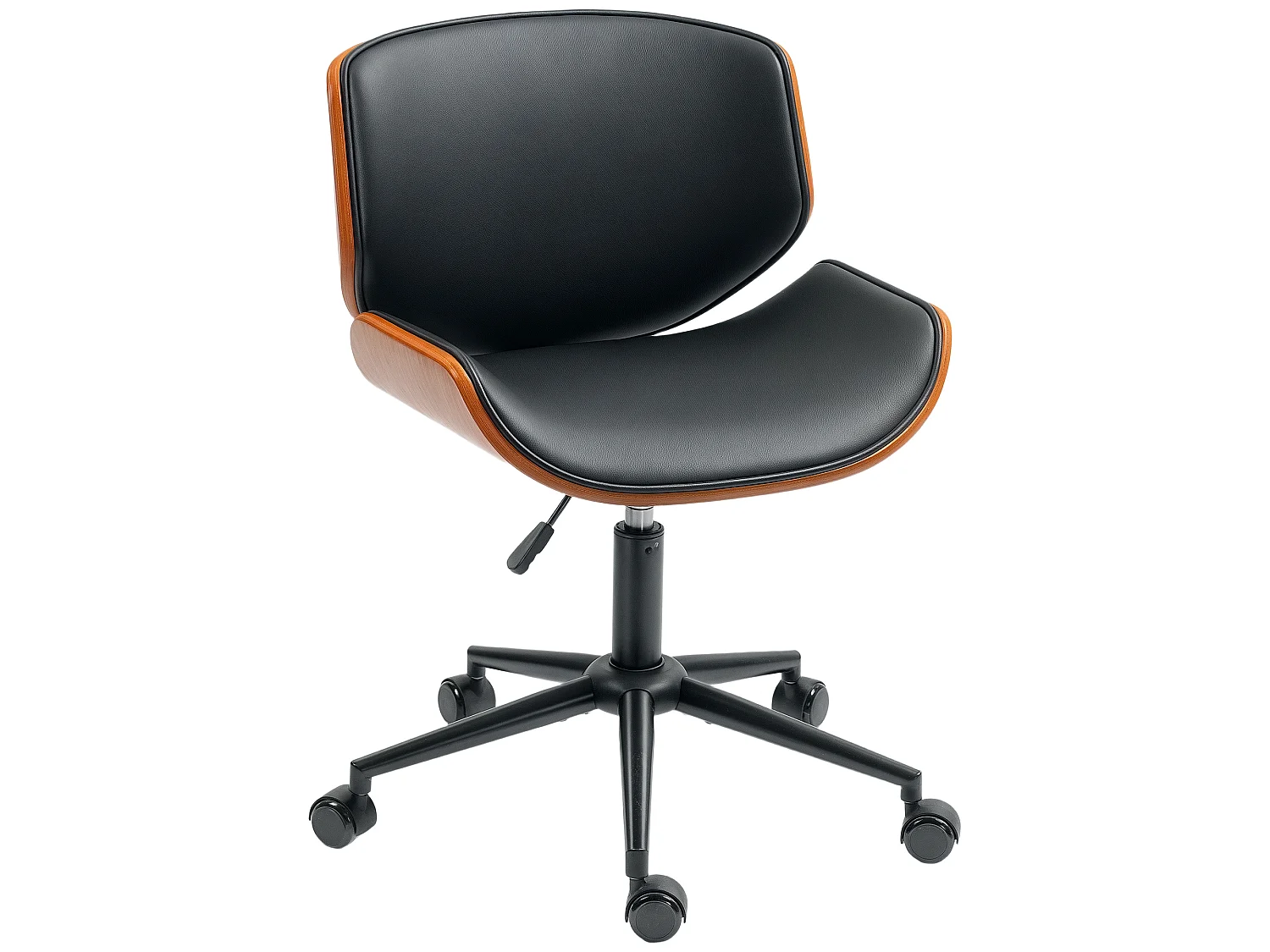 Chaise de bureau sans accoudoirs hauteur réglable PU noir