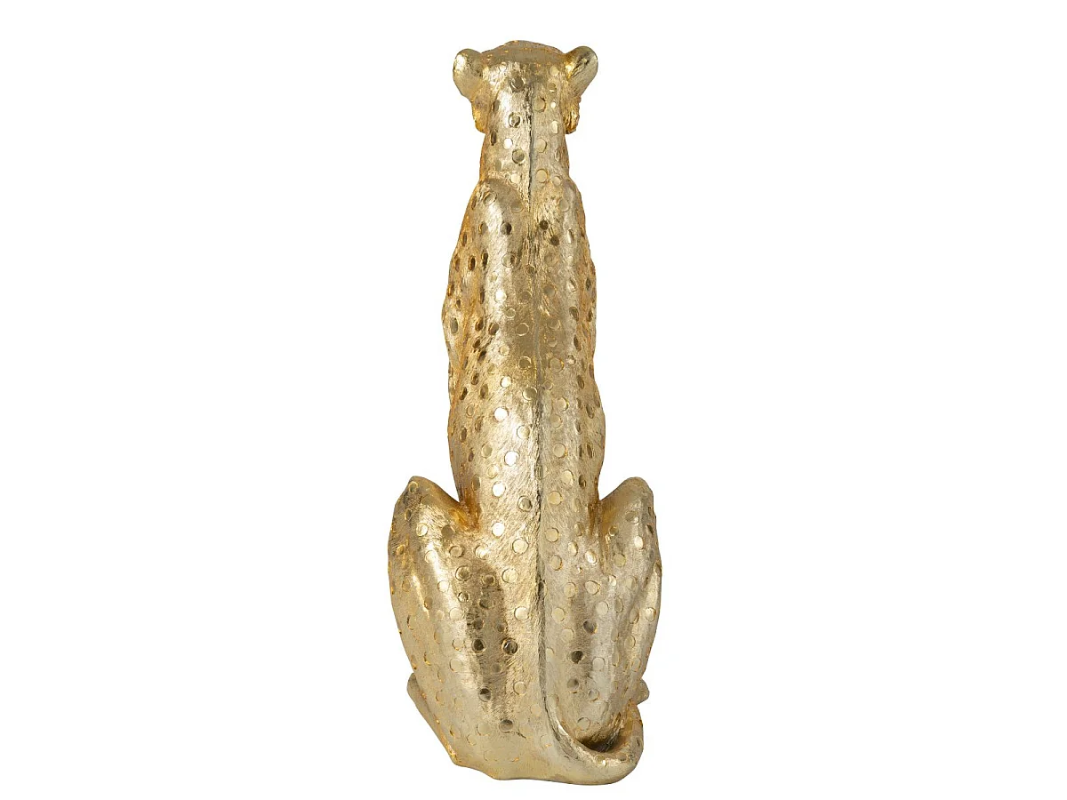Statue Léopard Assis "Odis" 88cm Doré
