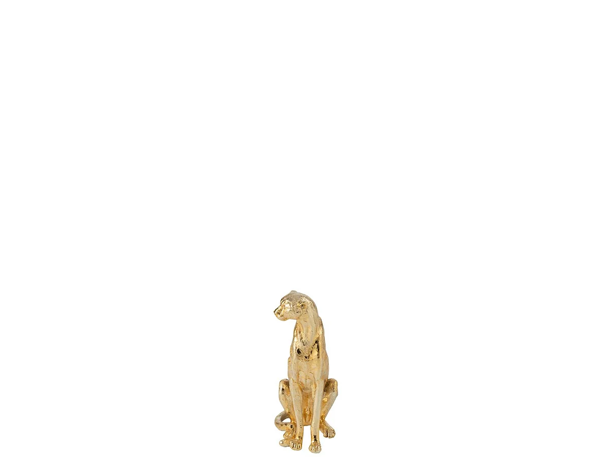 Statuette Léopard Assis "Odis" 37cm Doré
