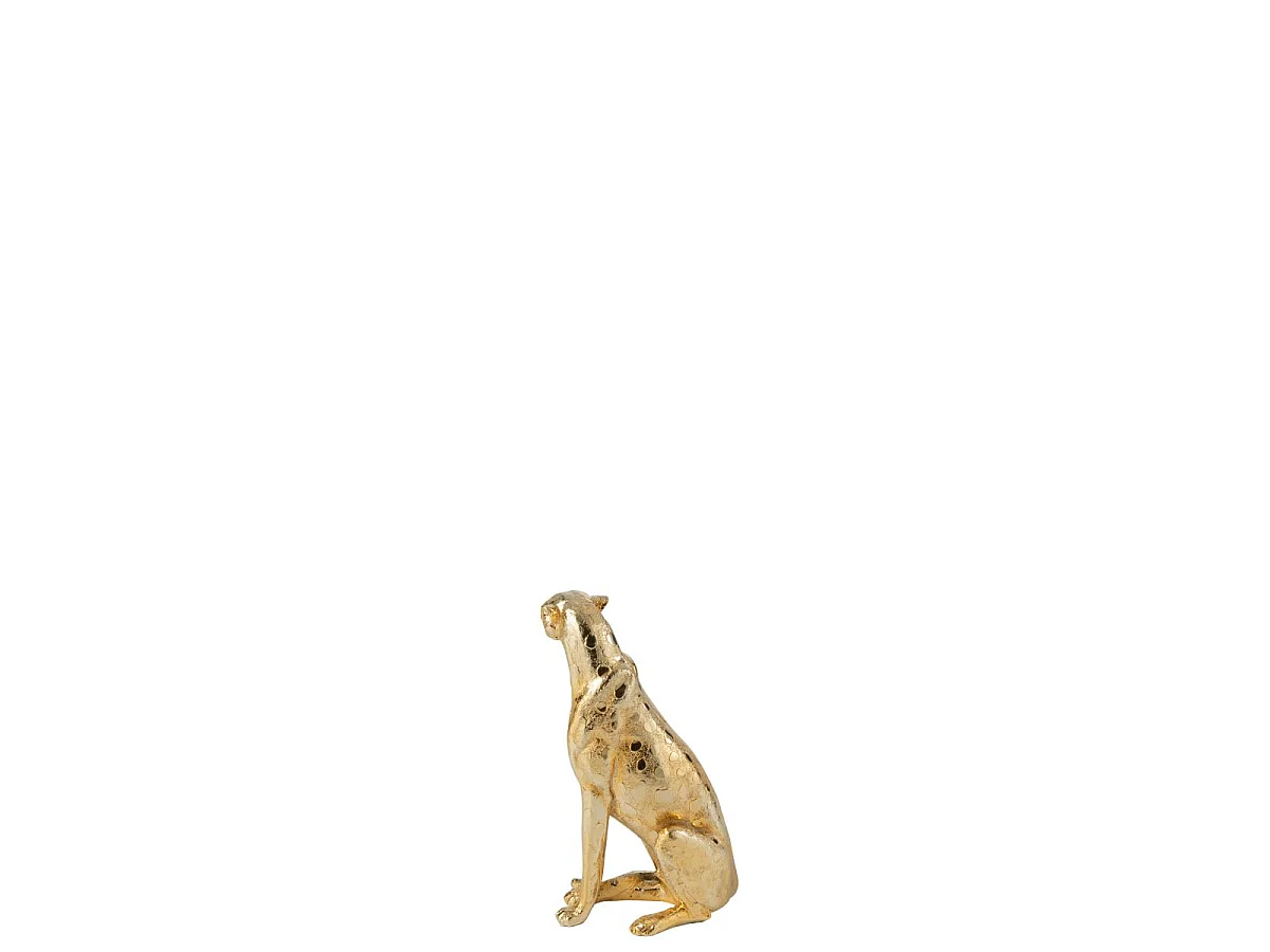 Statuette Léopard Assis "Odis" 37cm Doré