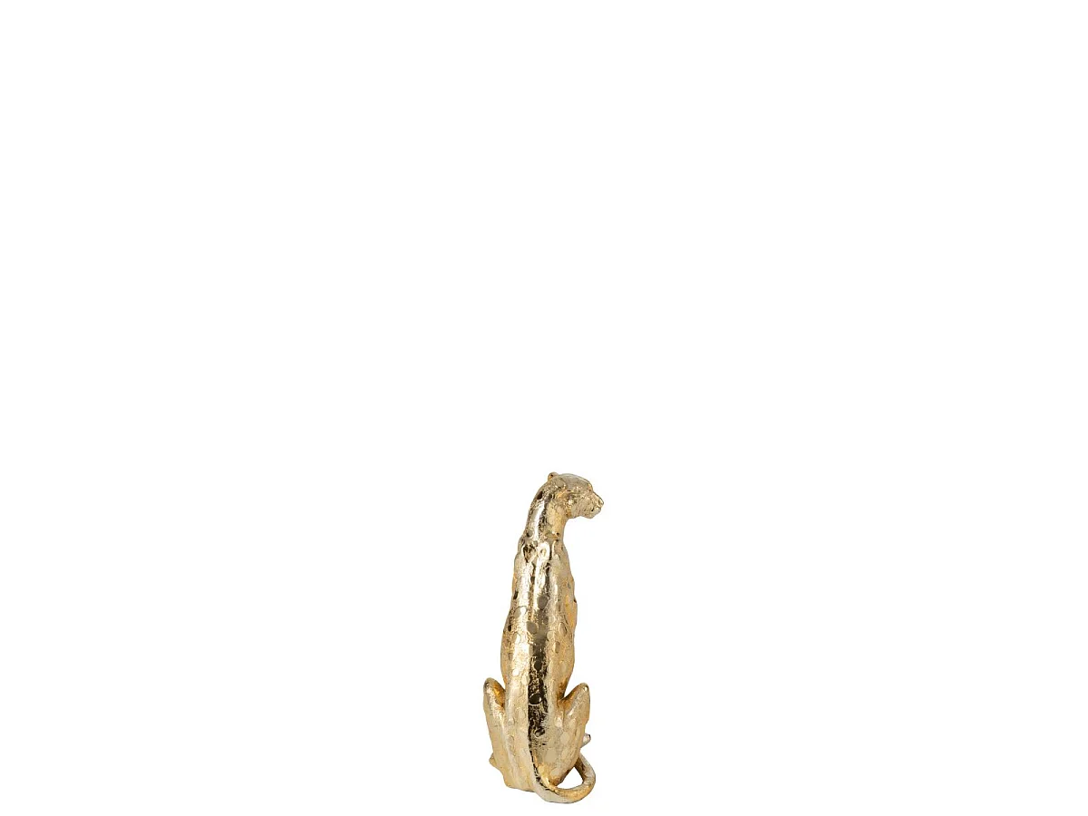Statuette Léopard Assis "Odis" 37cm Doré