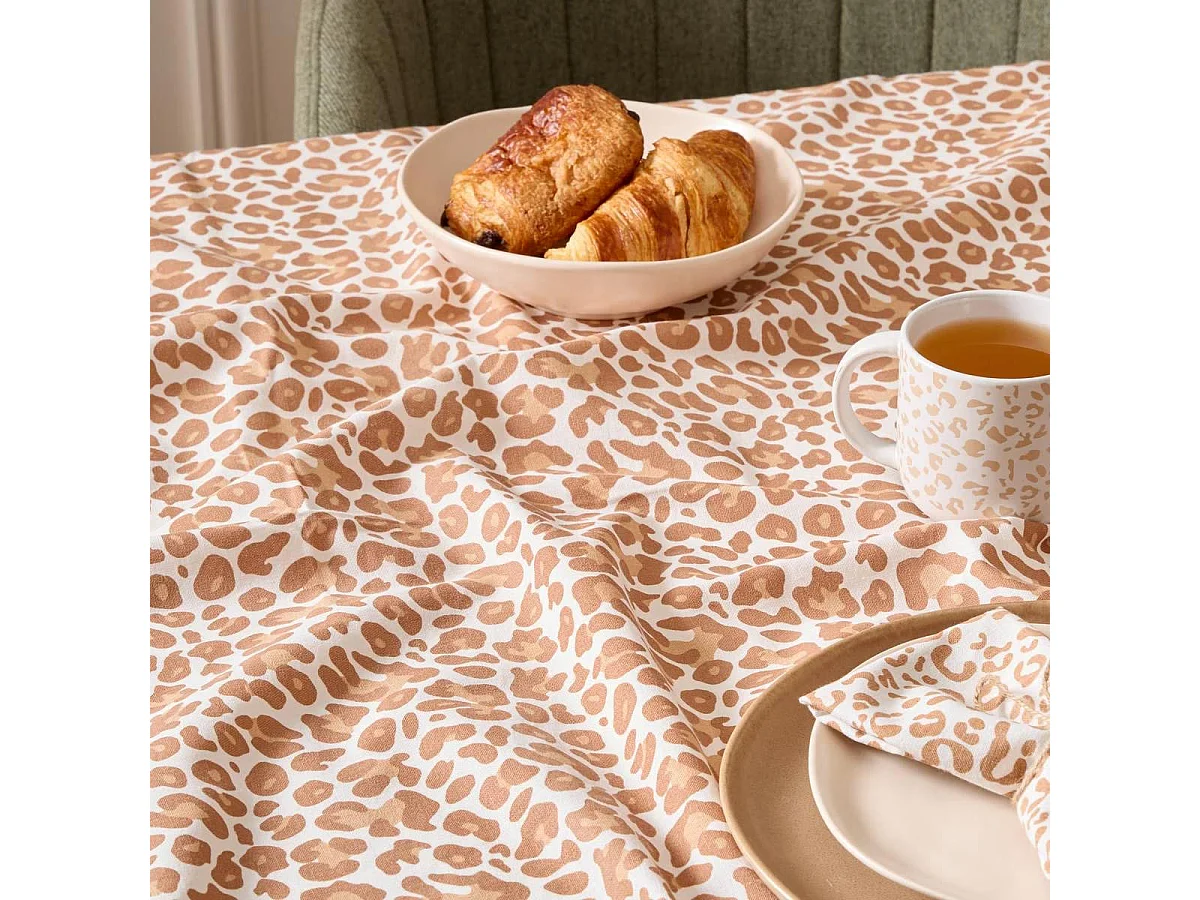 Nappe en Coton "Leopardi" 150x250cm Beige