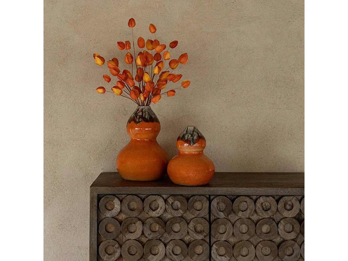 Vase Déco en Céramique "Tierra" 28cm Orange