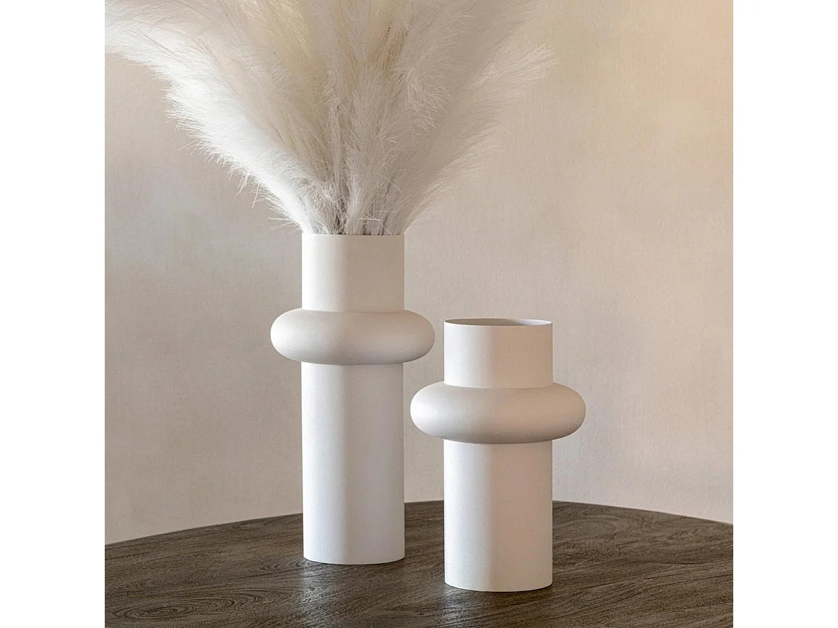 Vase Design en Métal "Halo" 47cm Blanc