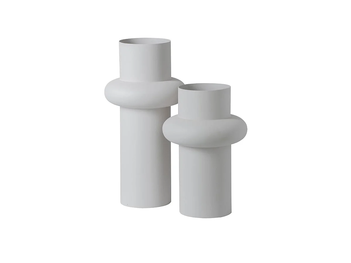 Vase Design en Métal "Halo" 36cm Blanc