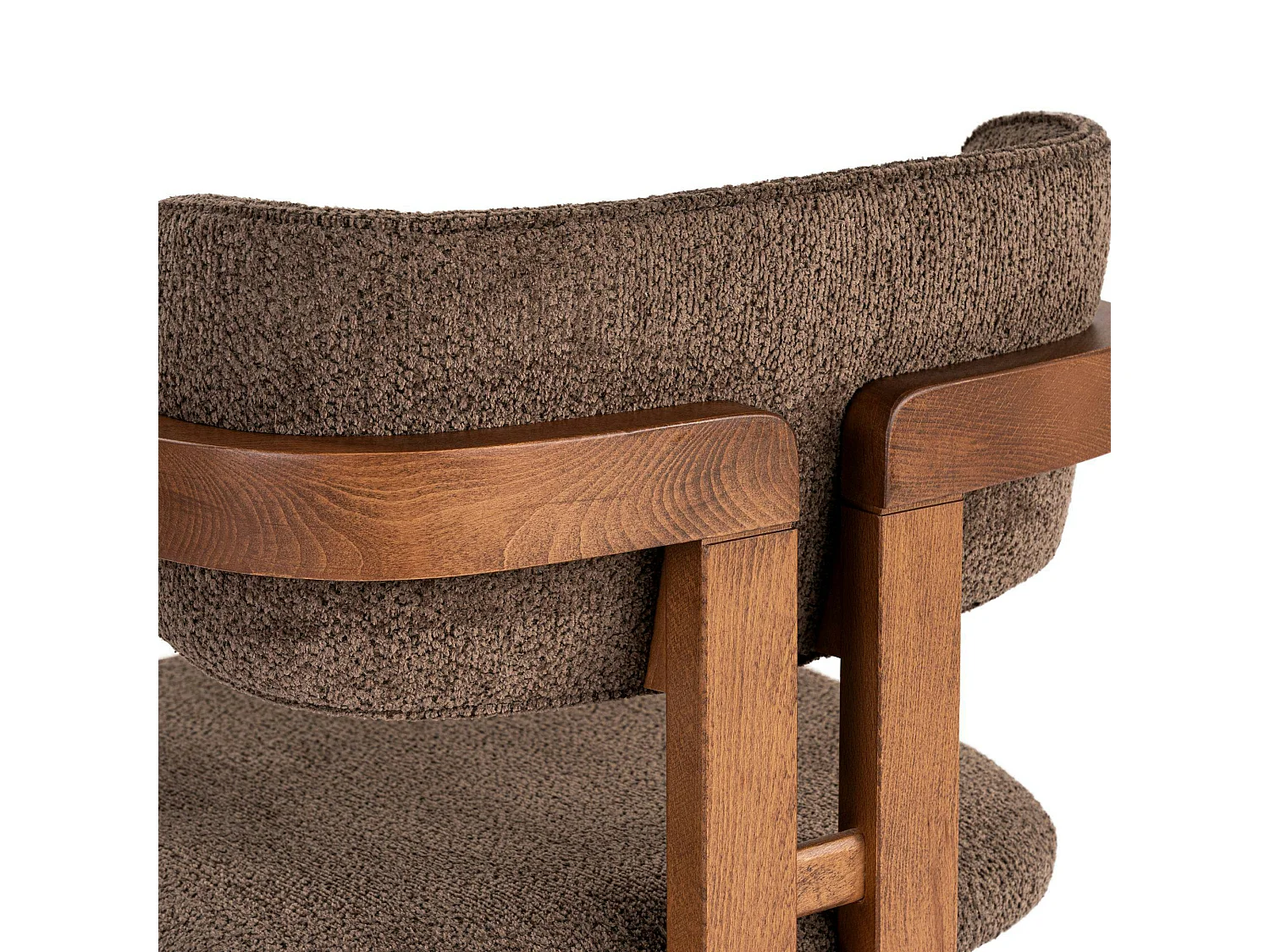 Chaise avec accoudoirs en bois et tissu marron MARFA