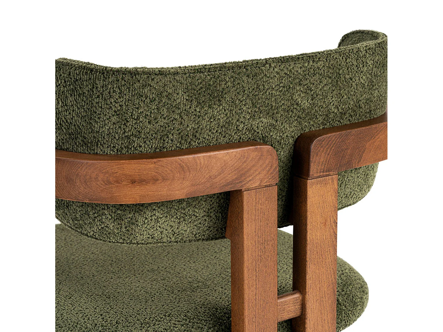 Chaise avec accoudoirs bois et tissu vert MARFA
