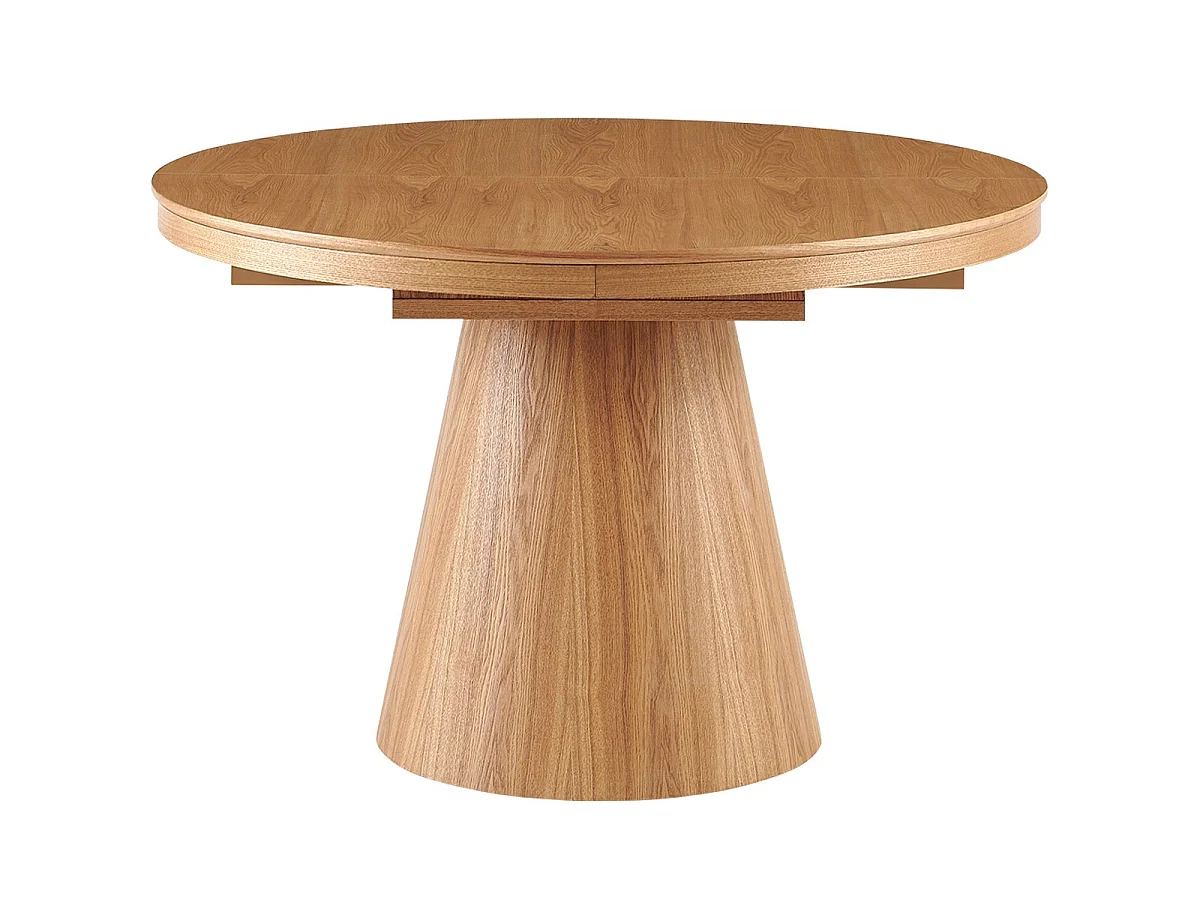 Table à manger ronde extensible 4/6 pers. effet Chêne 120/160x120 cm - Trento