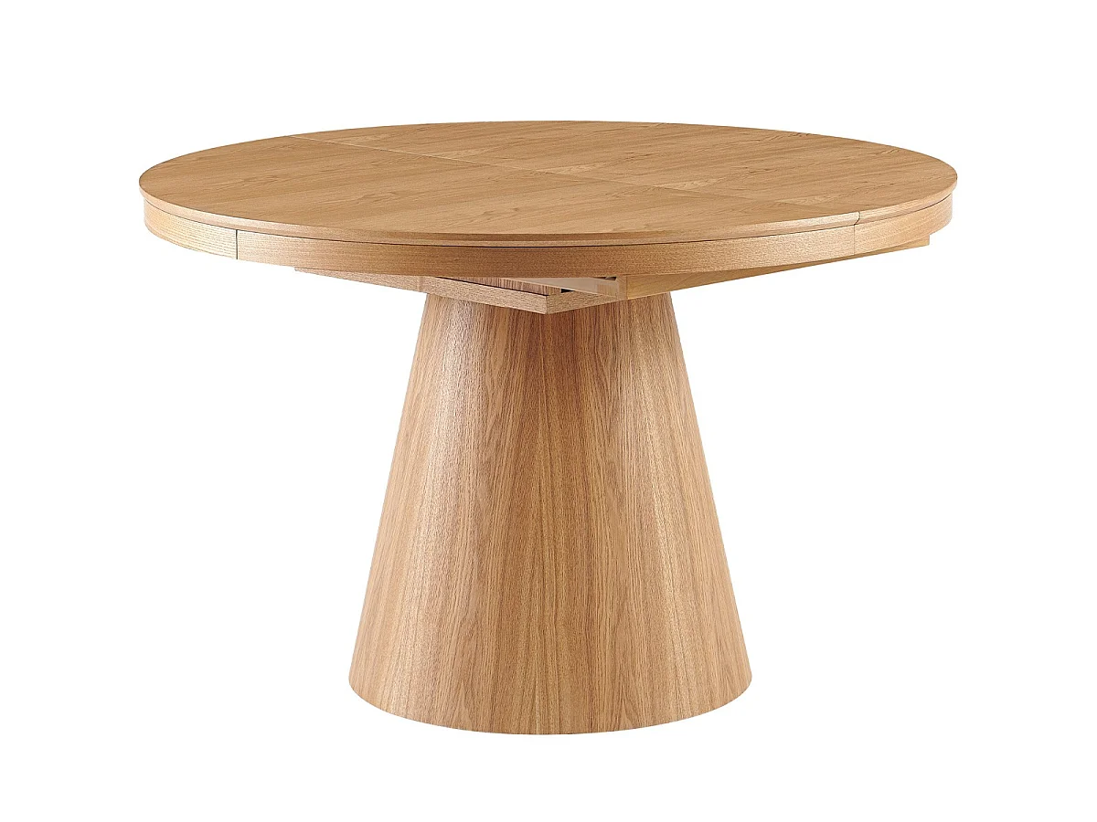 Table à manger ronde extensible 4/6 pers. effet Chêne 120/160x120 cm - Trento