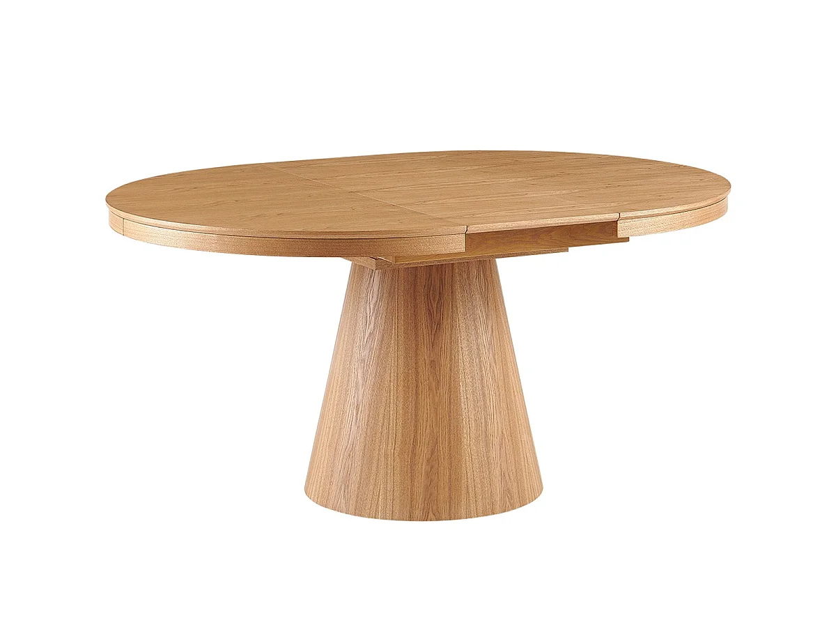 Table à manger ronde extensible 4/6 pers. effet Chêne 120/160x120 cm - Trento