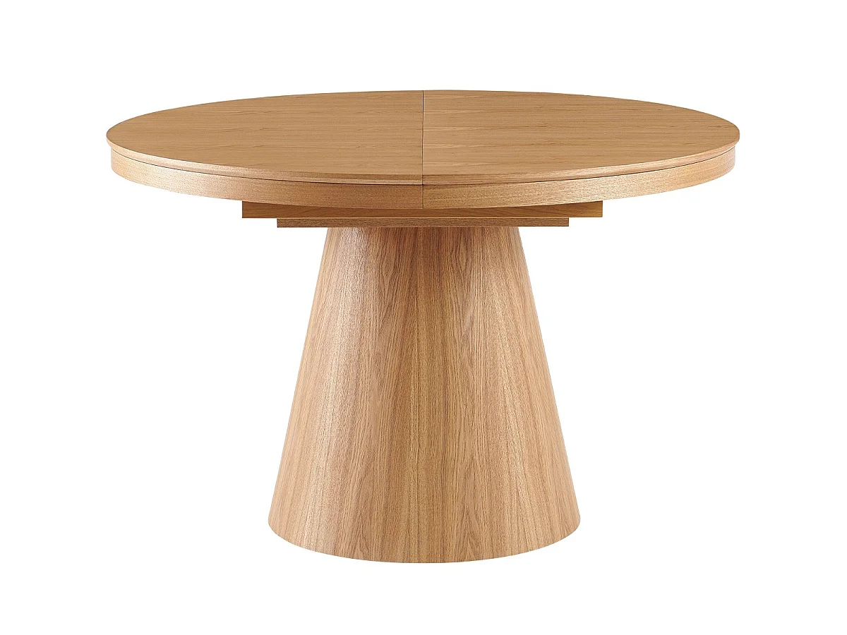 Table à manger ronde extensible 4/6 pers. effet Chêne 120/160x120 cm - Trento