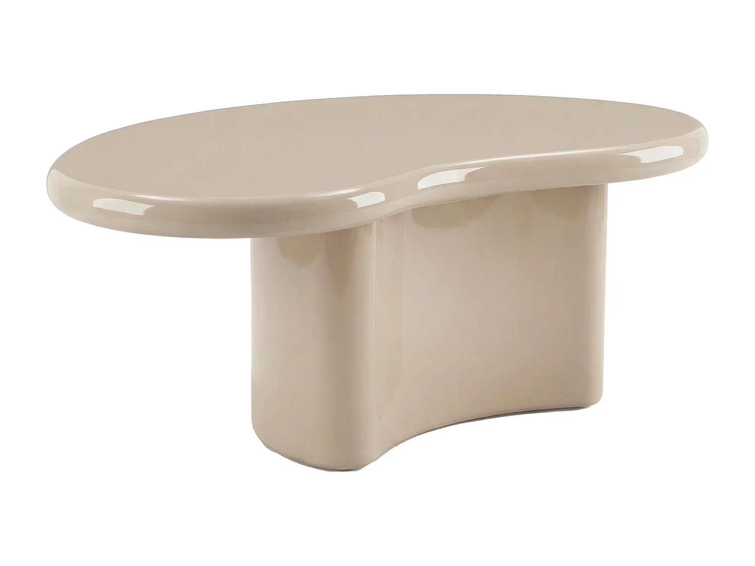 Lot de 2 tables basses en MDF - Beige et marron laqué - MARVIK