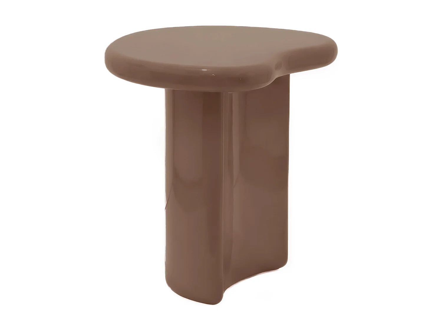 Lot de 2 tables basses en MDF - Beige et marron laqué - MARVIK