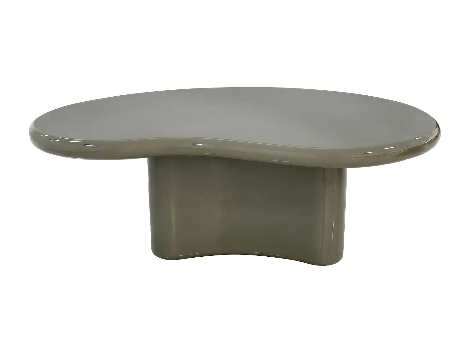 Lot de 2 tables basses en MDF - Kaki et marron laqué - MARVIK