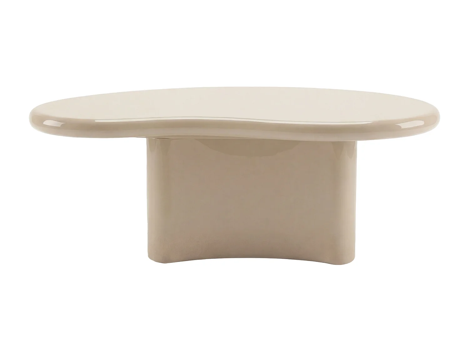 Lot de 2 tables basses en MDF - Beige et bordeaux laqué - MARVIK