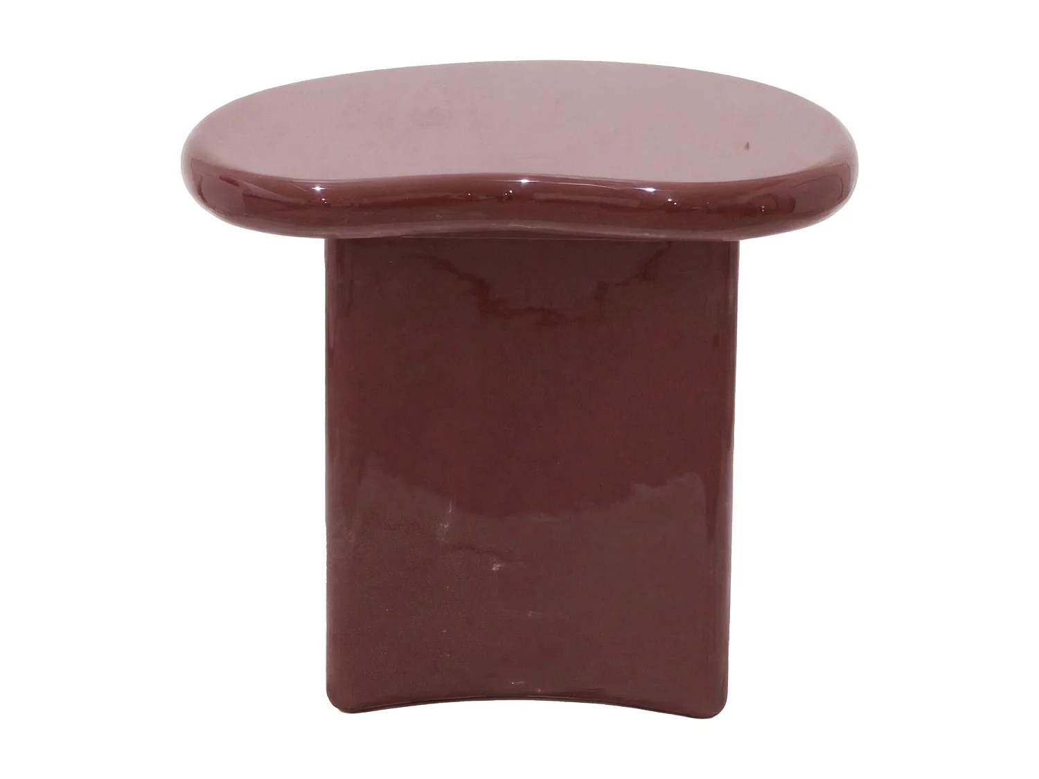 Lot de 2 tables basses en MDF - Kaki et bordeaux laqué - MARVIK