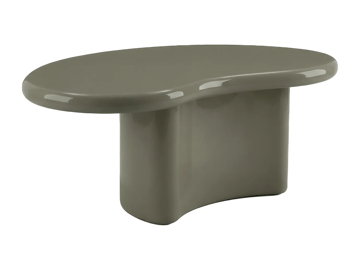 Lot de 2 tables basses en MDF - Kaki et bordeaux laqué - MARVIK