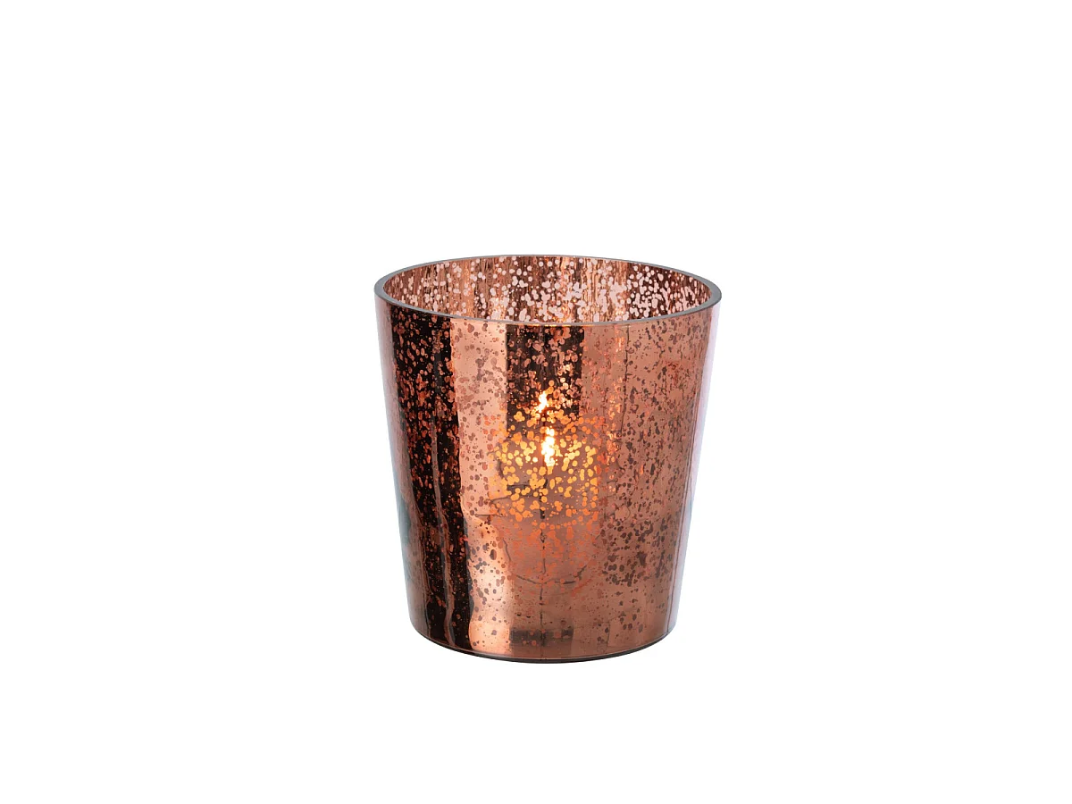 Photophore Design en Verre "Ember" 22cm Marron
