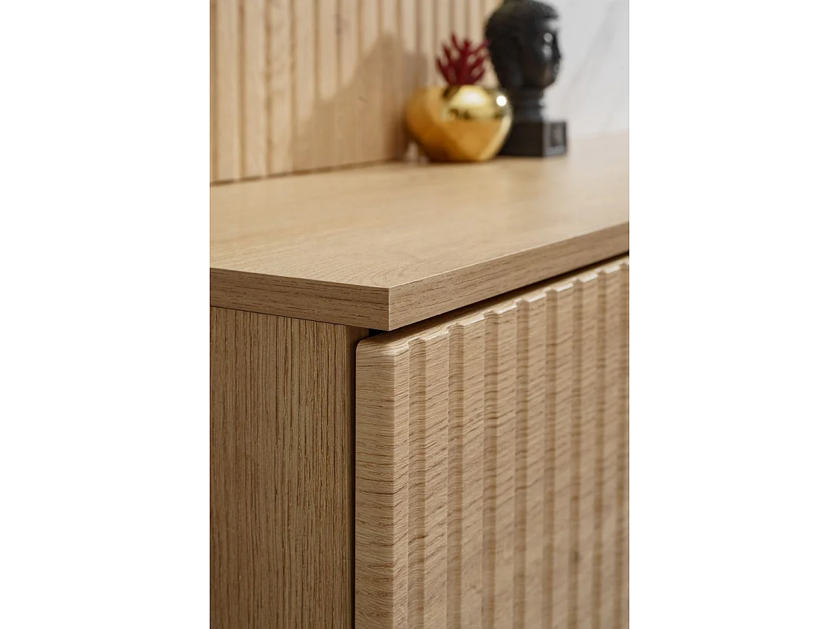 Ensemble Meuble TV "Kip" 160cm Blanc & Naturel