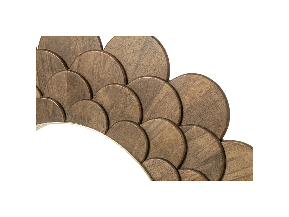 Miroir Mural en Bois "Fleurs" 120cm Marron