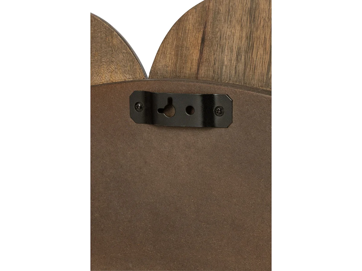 Miroir Mural en Bois "Fleurs" 120cm Marron