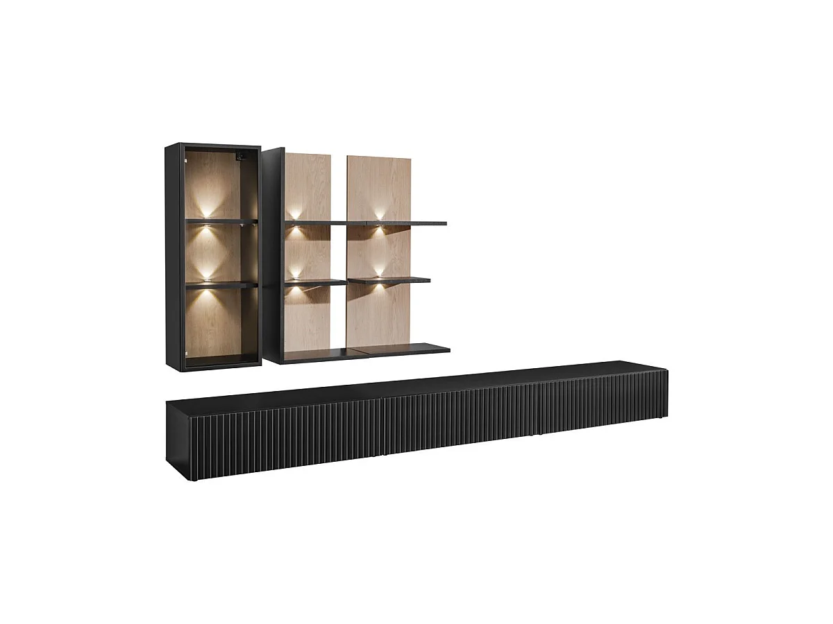 Ensemble Meuble TV Design "Soul" 300cm Noir