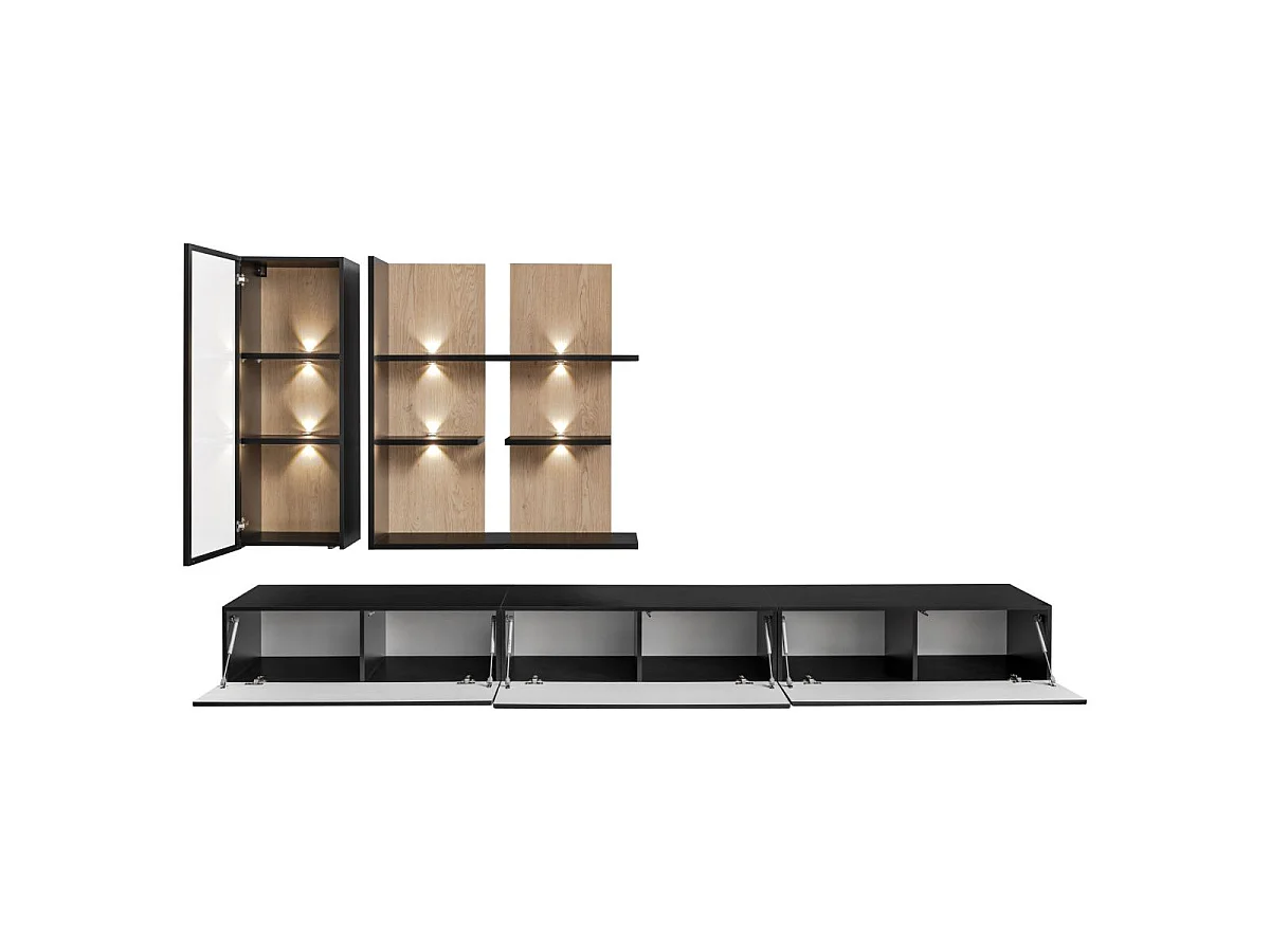 Ensemble Meuble TV Design "Soul" 300cm Noir