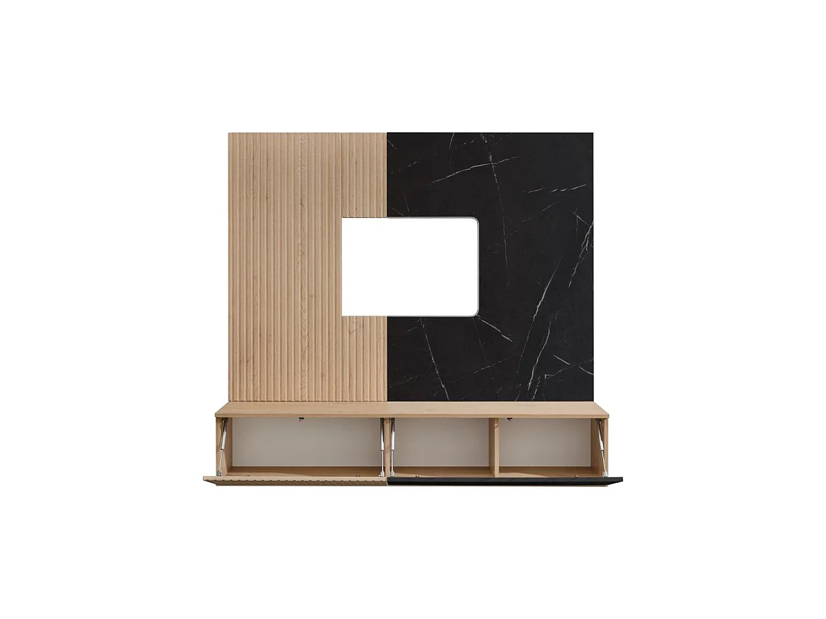 Ensemble Meuble TV "Kip I" 160cm Noir & Naturel