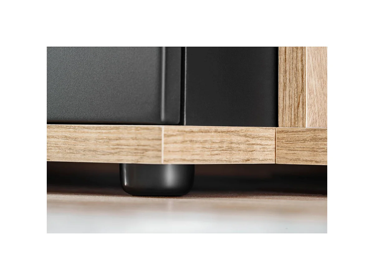 Ensemble Meuble TV Design "Skill" 240cm Noir & Naturel
