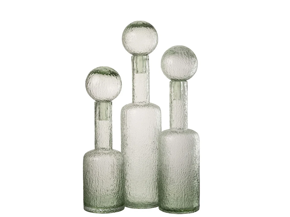 Bouteille Déco en Verre "Spiaggia" 49cm Gris Vert