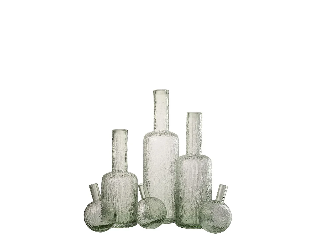Bouteille Déco en Verre "Spiaggia" 49cm Gris Vert