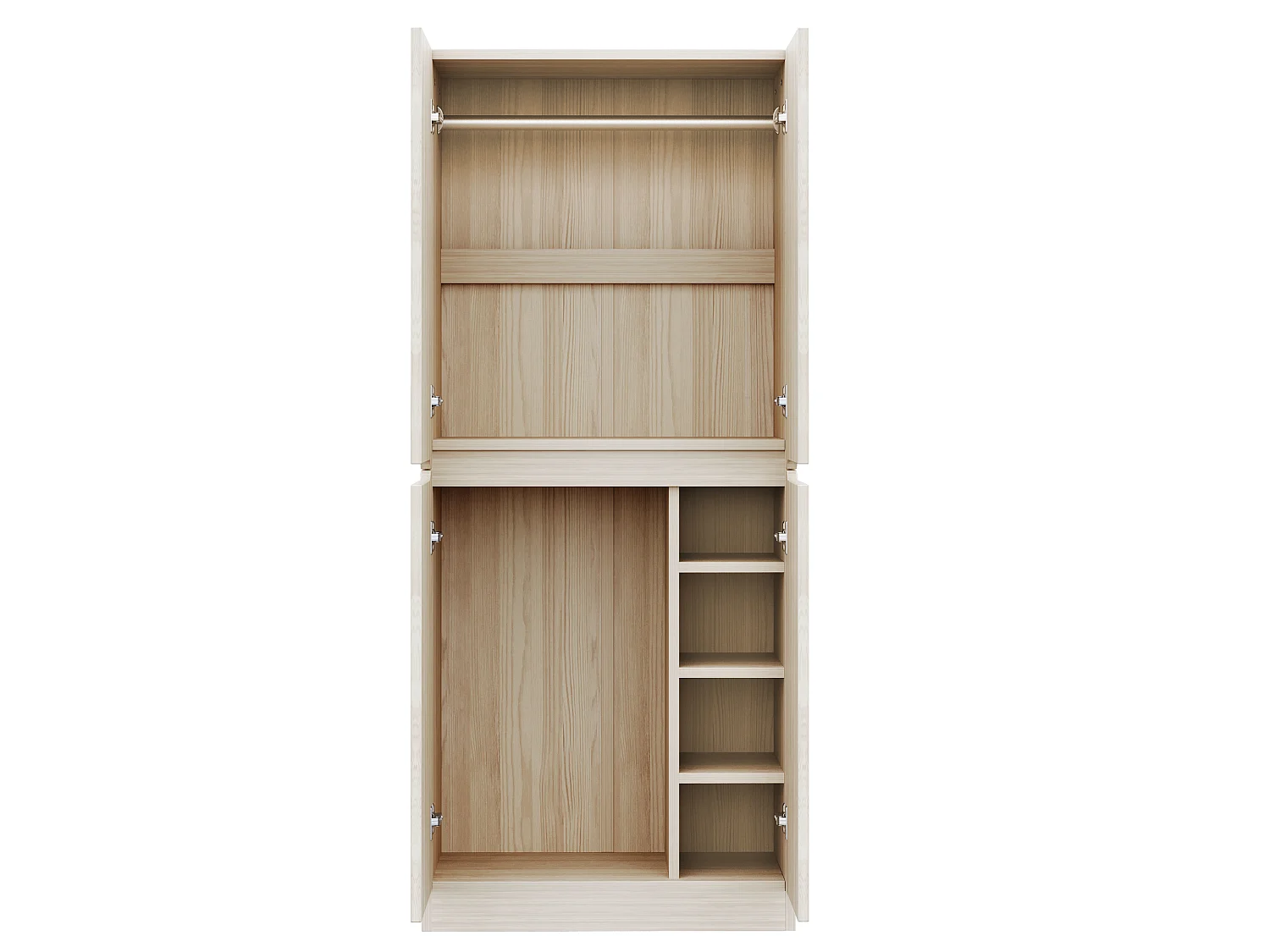 Armoire 70 × 40 × 170 cm, design à double porte avec petit compartiment de rangement, couleur bois