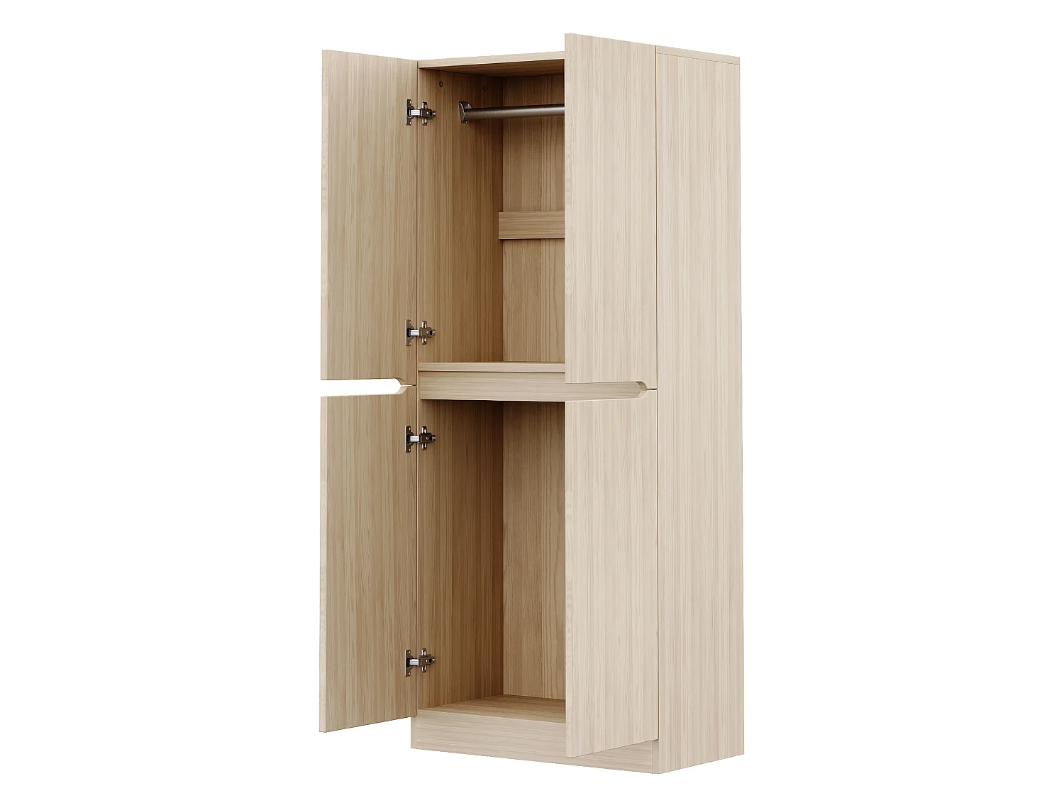 Armoire 70 × 40 × 170 cm, design à double porte avec petit compartiment de rangement, couleur bois