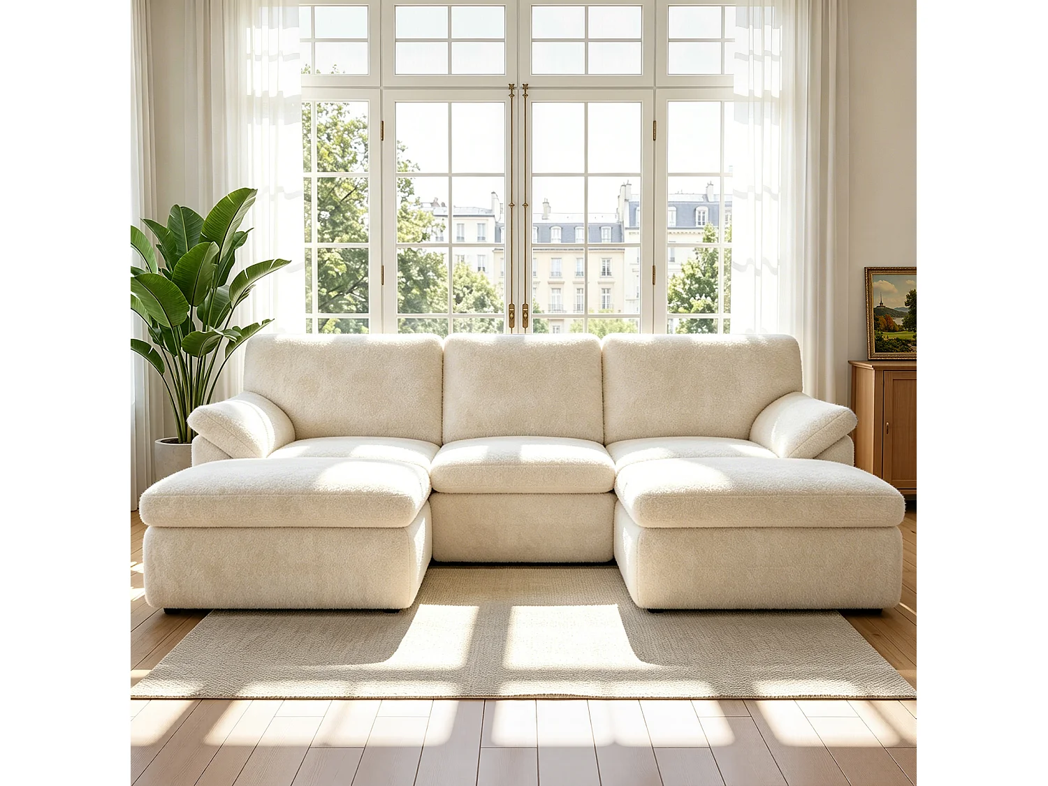 Rattantree Canapé modulaire « Cloud » en forme de U à 5 places, canapé d'angle confortable sans armature, combinaisons flexibles, aucun montage requis