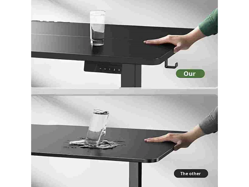 Bureau debout électrique à hauteur réglable, poste de travail ergonomique 1 x 60 cm avec préréglages mémorisables, système anti-collision et moteur silencieux