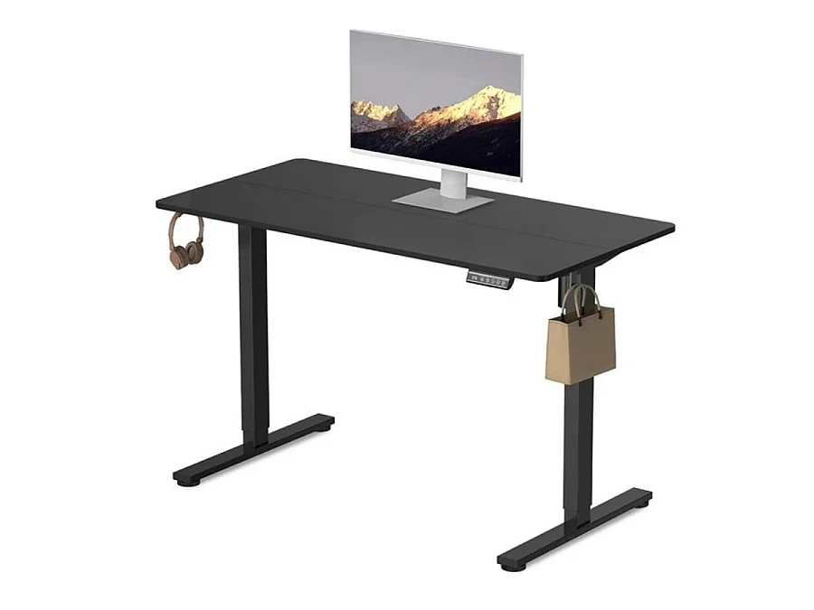 Bureau debout électrique à hauteur réglable, poste de travail ergonomique 1 x 60 cm avec préréglages mémorisables, système anti-collision et moteur silencieux