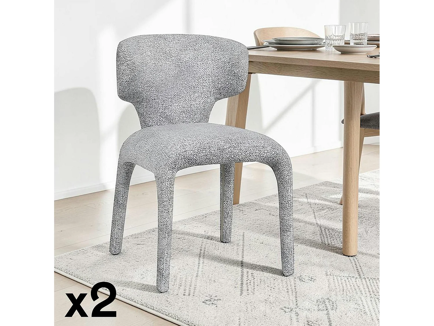 Chaise de salle à manger design grise (lot de 2) TULSA