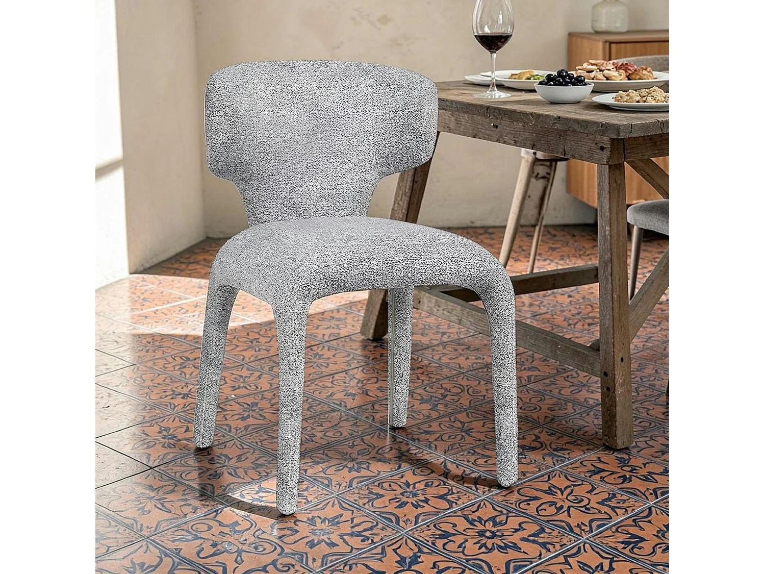 Chaise de salle à manger design grise (lot de 2) TULSA