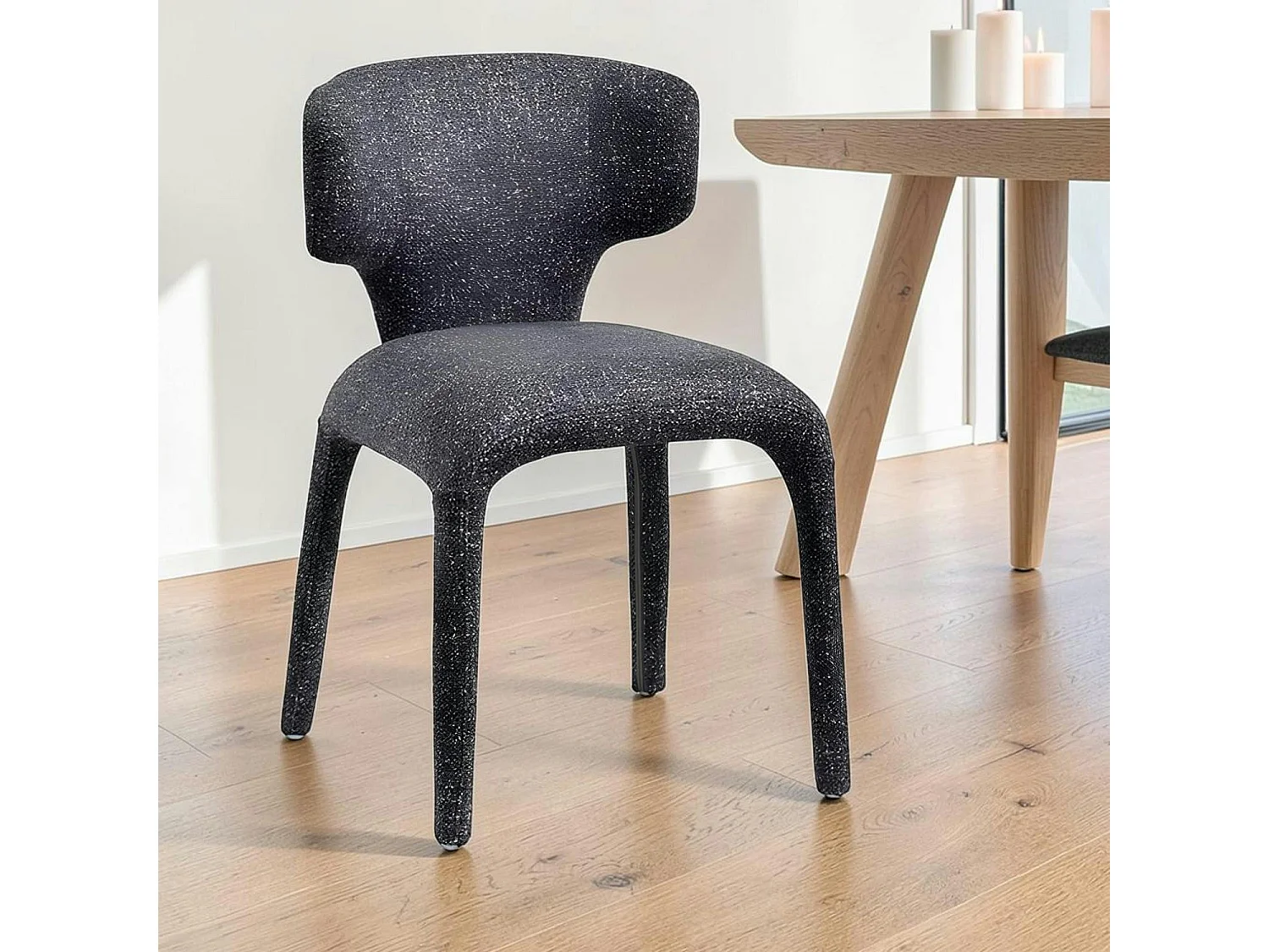 Chaise de salle à manger design gris foncé (lot de 2) TULSA