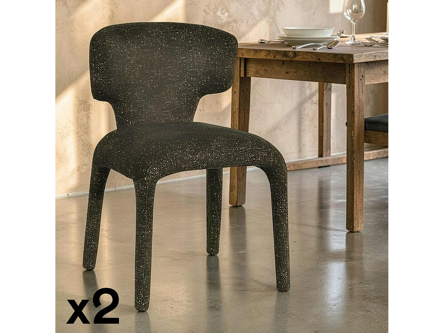 Chaise de salle à manger design kaki (lot de 2) TULSA